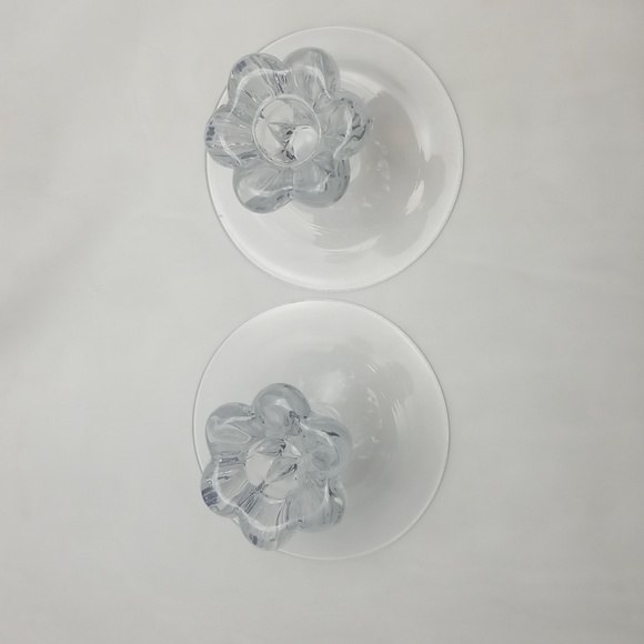 Heisey Sunflower Crystal Candle Holders - Picture 2 of 15